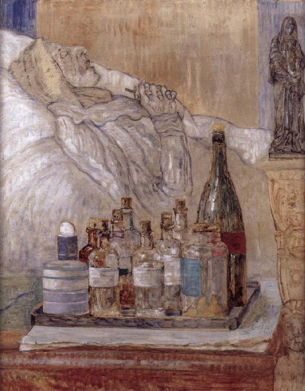 James Ensor My Dead mother Norge oil painting art
